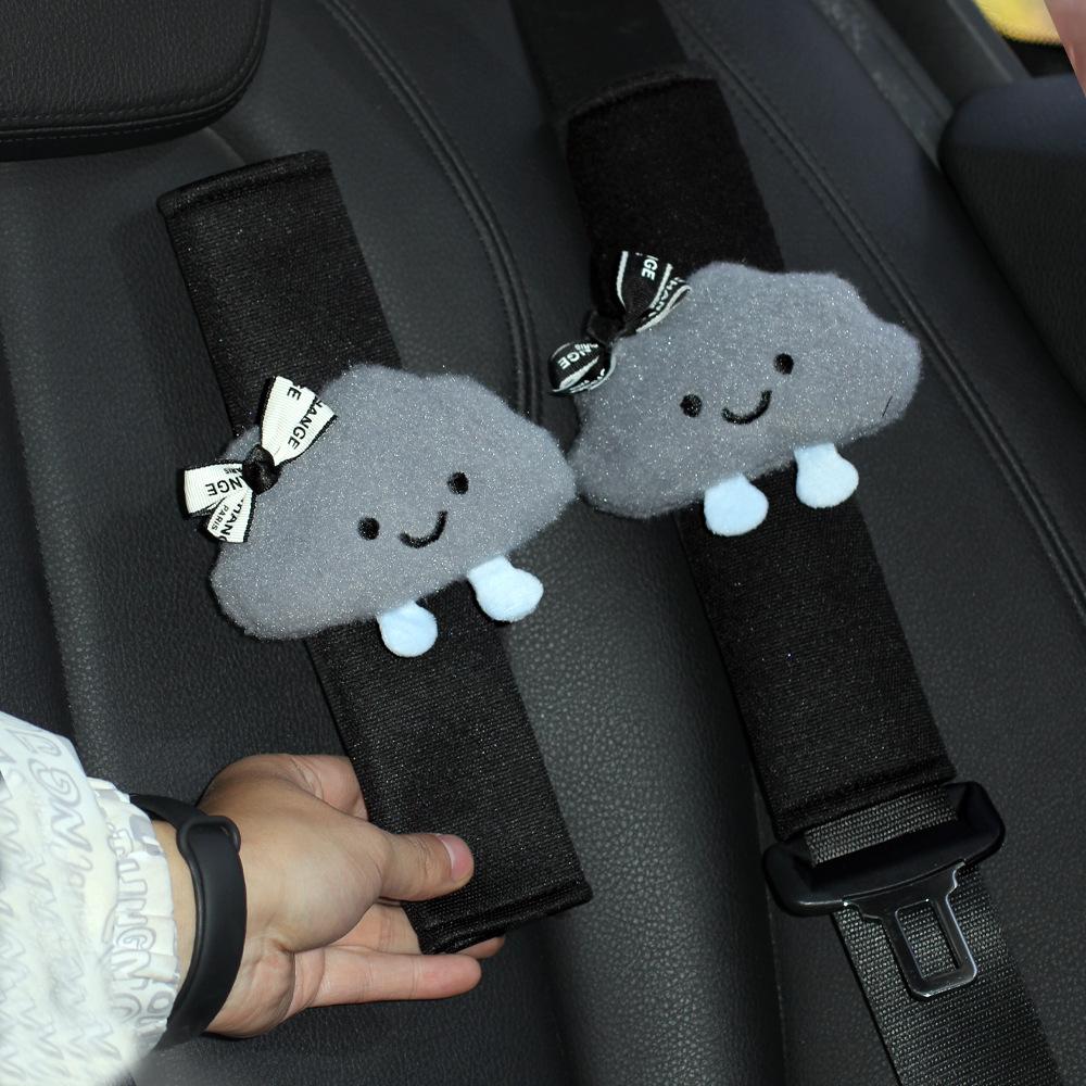 Car Seat Belt Shoulder Cover, Universal for All Seasons, Creative Little Cloud, Suitable for Tesla Interior Decorations for Girls