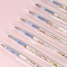 亚马逊美甲水晶雕花笔刷工具 灌油液体流沙尼龙彩绘笔水晶甲