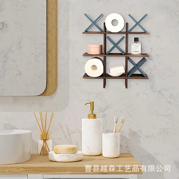 Spot Solid Wood Multi-Grid Storage Rack Bathroom Paper Towel Storage Rack Living Room Tea Cup Tea Set Display Rack Wooden Storage Rack