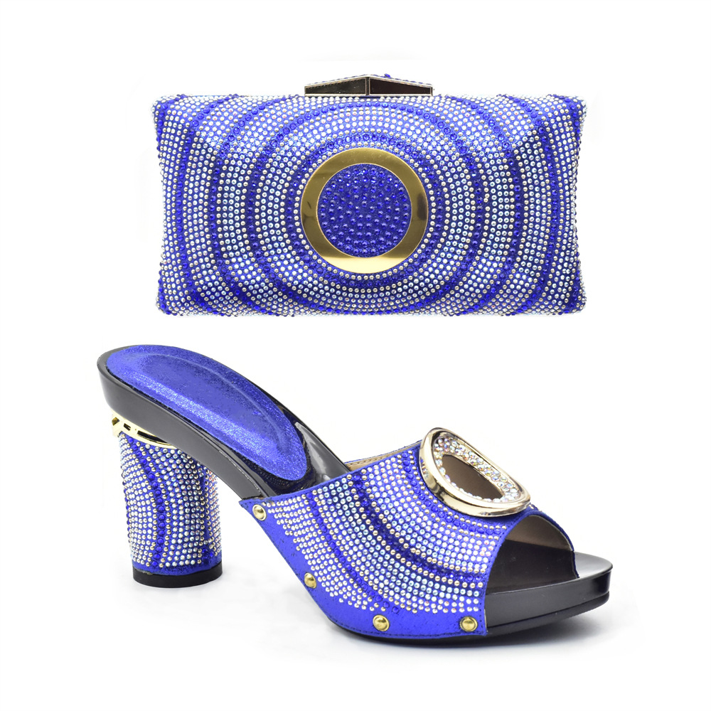 Damen Plus Size Mode Diamant Hot Heels Sandalen Hochzeit Party Satchel Party Dinner Set_voghion.com