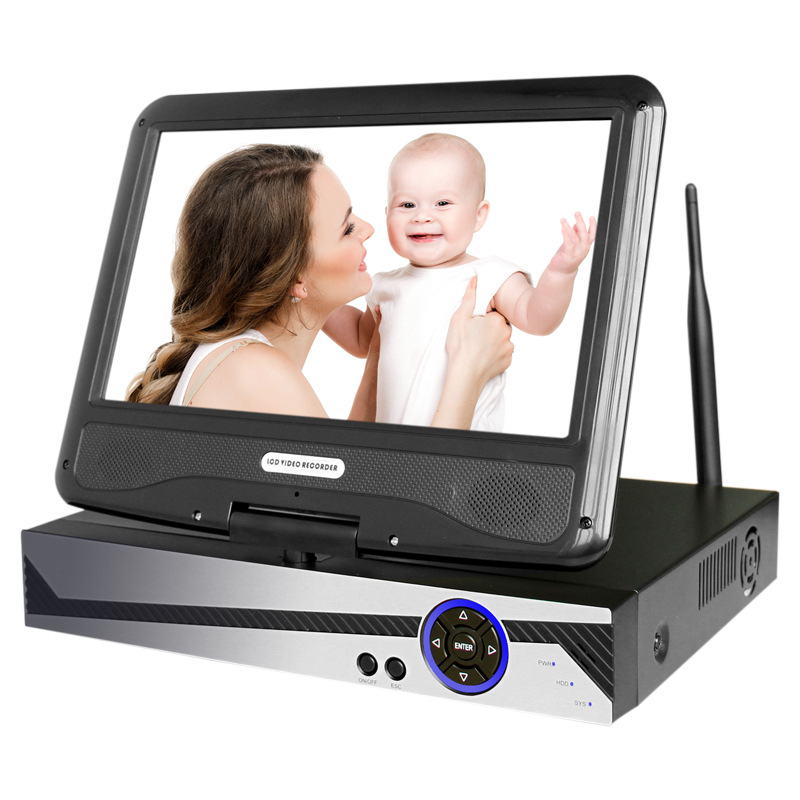 Akıllı gözetim kamerası NVR seti 10,1 inç ekranlı iç ve dış mekan WiFi güvenlik kamera monitör seti