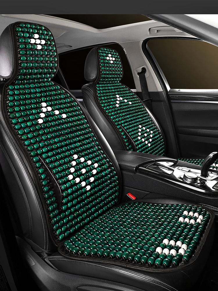 2025 New Summer Wooden Bead Car Seat Cushion with Lumbar Support, Single Seat Car Pad, Breathable Summer Car Cooling Pad