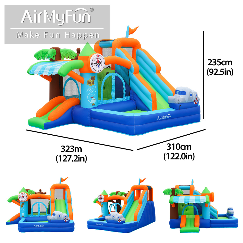 AMF | Niños castillo inflable pequeño parque infantil fiesta al aire libre castillo inflable hogar tobogán inflable trampolín