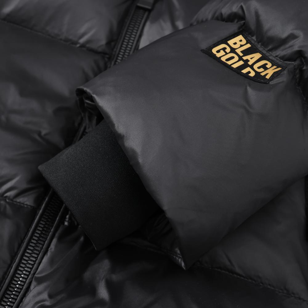 Men's Down Jacket Winter Hooded Gold Black Warm Duck Down Coat_voghion.com