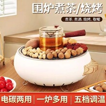 新款电围炉户外露营烧烤炉家用多功能电碳两用围炉煮茶家庭烤火炉