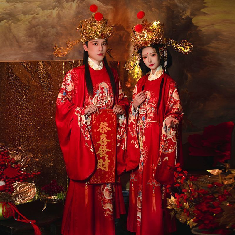 财神爷服装全套男女中国风新年会开业戏剧衣服cosplay汉服圆领袍