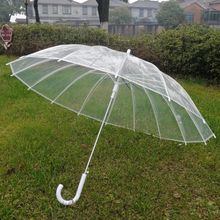 抗风加固16骨男女复古透明雨伞长柄透明伞自动创意晴雨两用伞铜无