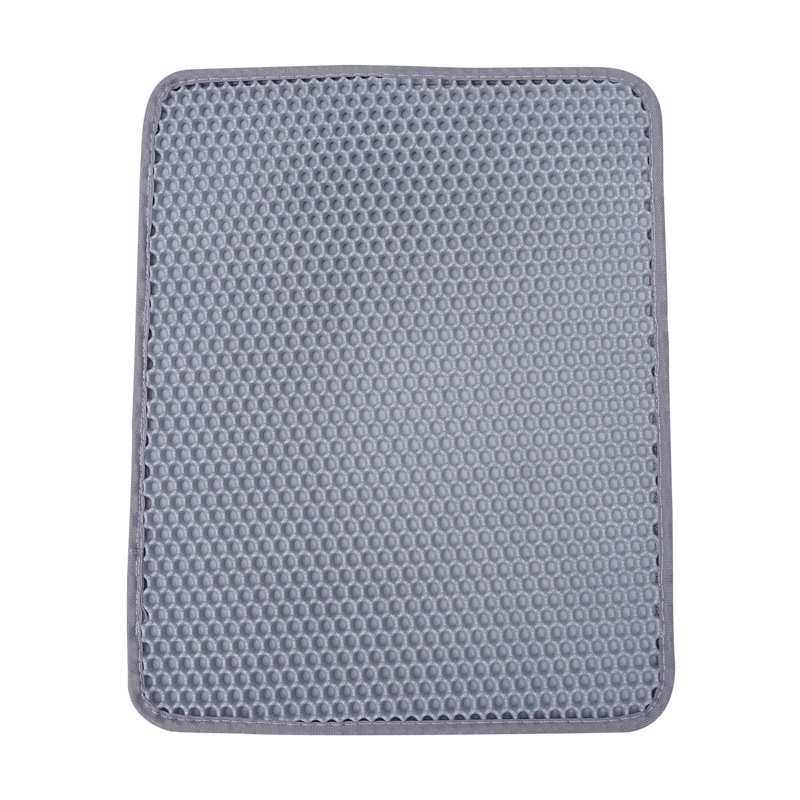 Alfombrilla de doble capa para arenero de gatos con diseño tipo panal