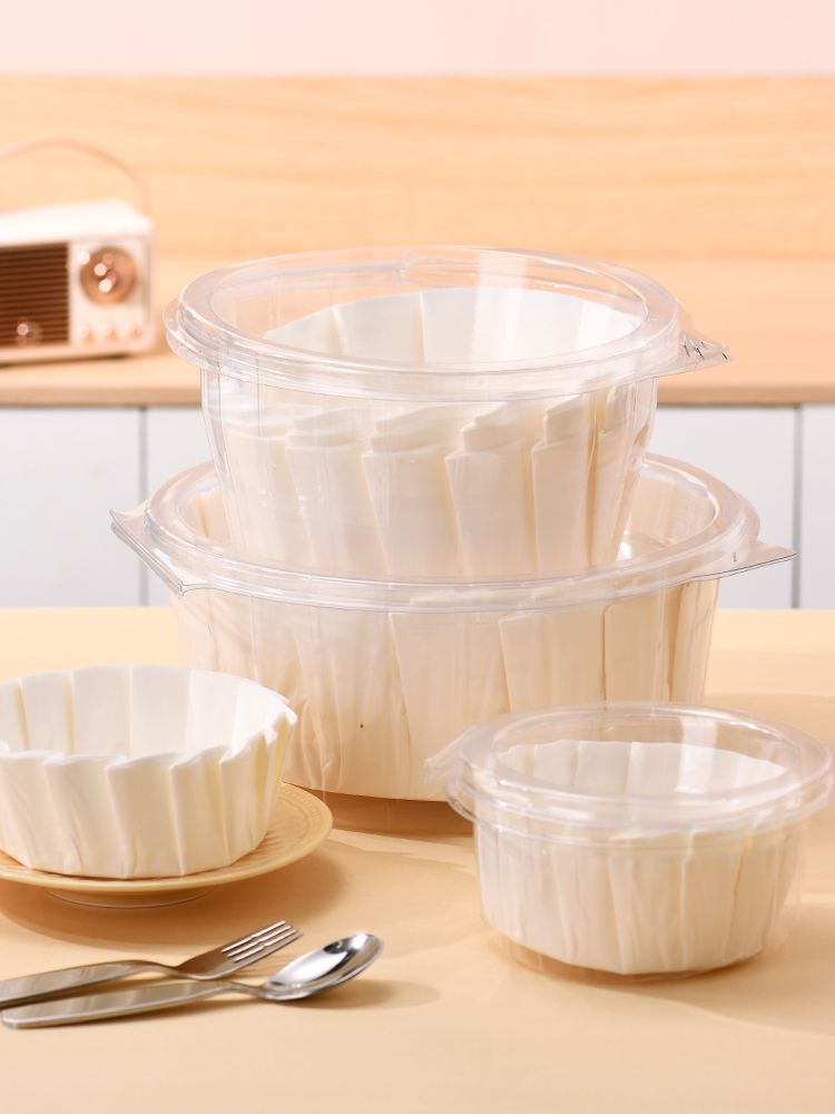 Papel vasco de aceite 4 / 6 / 8 pulgadas molde de papel sin plegables para hornear postre envasado a prueba de aceite pastel almohadilla de corte