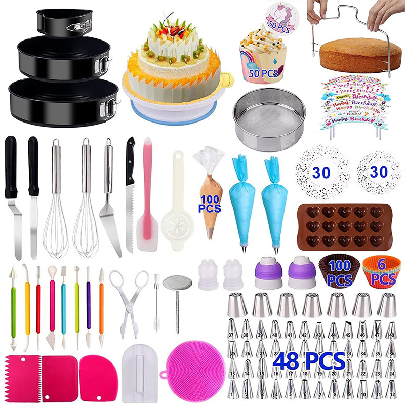 Set de repostería 493 piezas | Boquillas, moldes y herramientas para hornear