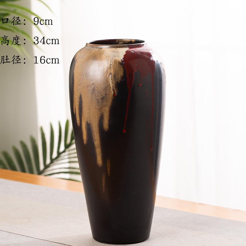 Jingdezhen nuevo jarrón de cerámica china planta maceta de flores de cerámica vintage flor seca sala de estar decoración moderna simple estricta