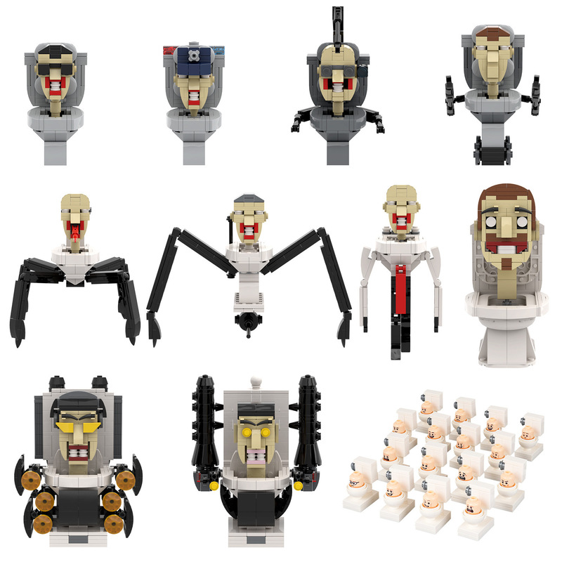 Foreign Trade Goods MOC Game Series Skibidi toilet Man VS Monitor Man Assembled Building Block Bag