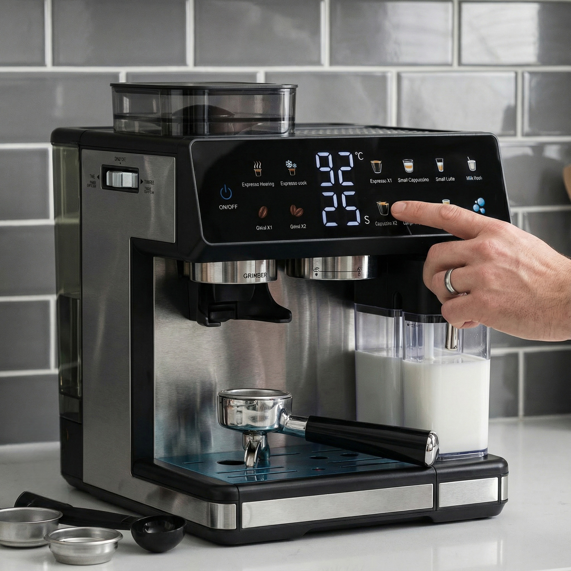 Export European Standard Coffee Machine Fully Automatic Steam High-Pressure Espresso Machine with Grinding Brewing Espresso Machine
