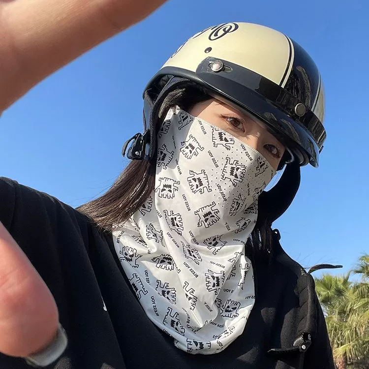 Hanging ear sunscreen mask men's full face shade driving neck ride ride face napkin locomotive women's neck sunscreen face cover veil