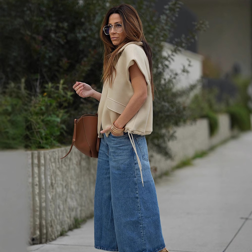 elegant solid color vest