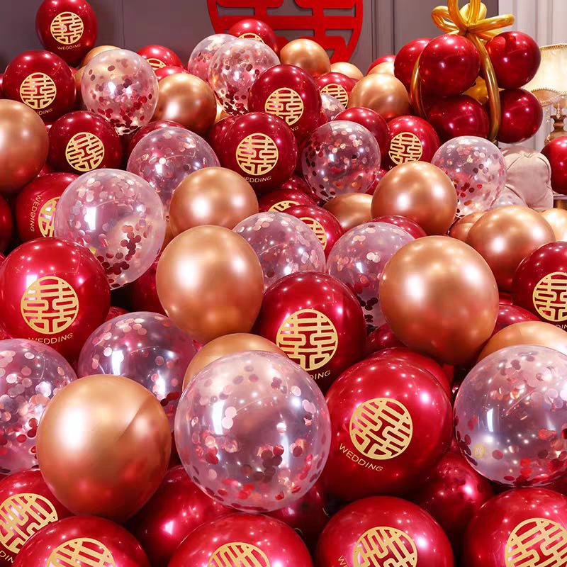 Double-layer wedding balloon wholesale 10-inch thick Chanel cherry wedding room wedding decoration engagement party decoration balloons