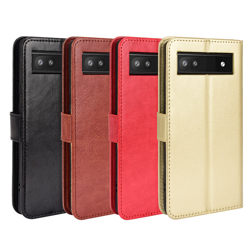 Suitable for Google 10 Phone Case, Google Pixel 11/9 Pro Phone Leather Case, Flip Cover with Crazy Horse Pattern, 6A Insert 8