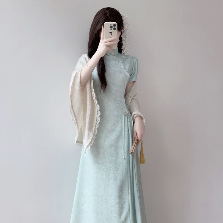 绝美新中式旗袍2025新款气质高端修身连衣裙女高贵秋冬奥黛裙子|undefined