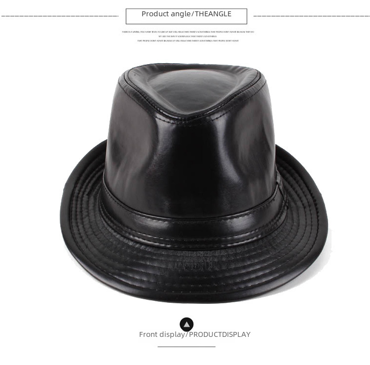 Cappello da uomo in autunno e inverno, cappello a cilindro in pelle calda retrò da uomo, cappello da jazz di mezza età e anziano, piccolo cappello a cilindro, cappello invernale da uomo in cotone_voghion.com