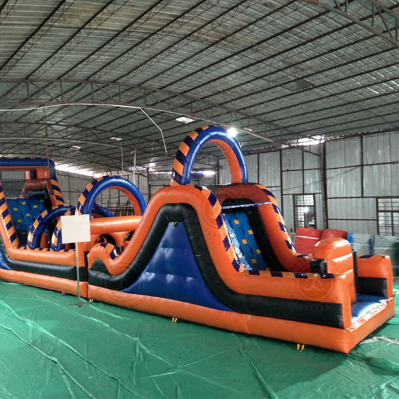 Large cartoon children's inflatable combination slide to pass the…