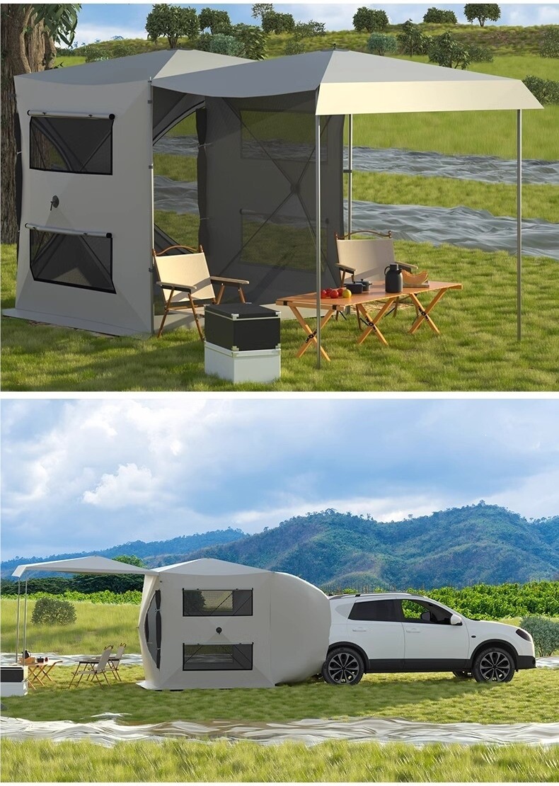 Car Rear Tent Extension for Self-Driving Tours, Outdoor Camping, Overnight Mosquito-Proof Sunshade, Side Tent, Car Side Tent