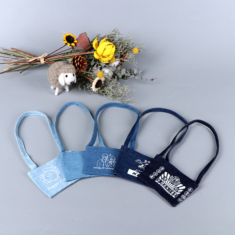 厂家定制饮料手提袋 卡通奶茶帆布手提袋咖啡手摇杯布袋定做批发