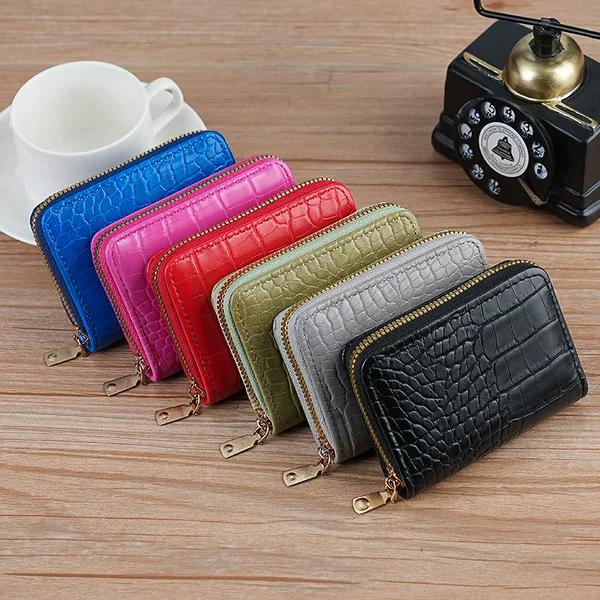 Card Bag New Style Simple and Fashionable Organ Card Bag Women's Zipper Men's and Women's Card Case Driving ID Bag Credit Card Wallet