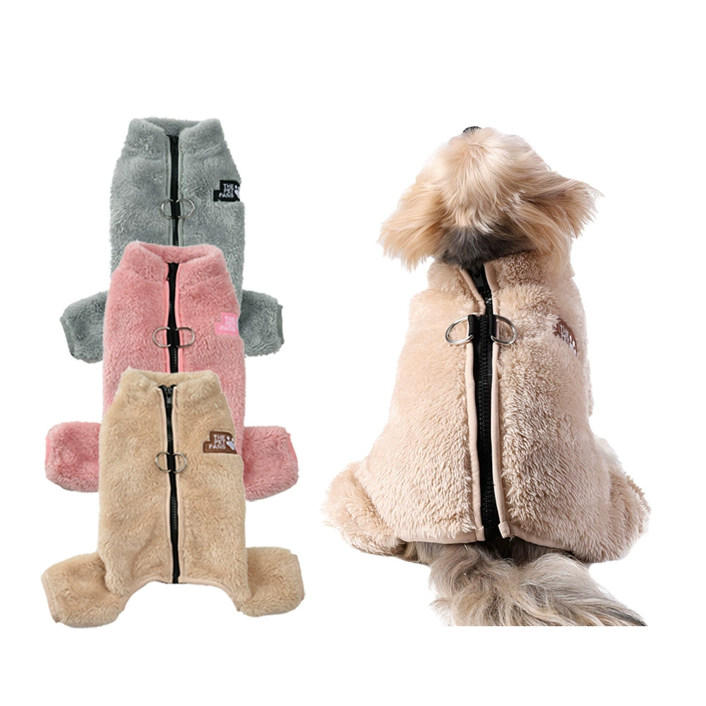 宠物衣服跨境秋冬保暖狗狗双面绒外套小型犬宠物服装拉链四腿绒衣