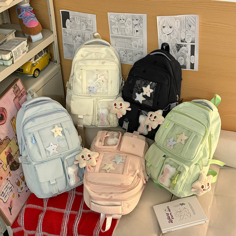 High-Appearance-Value Backpack for Women, Cute Cartoon Design, Large Capacity, Lightweight School Bag for Middle School Girls and High School Students High-Appearance-Value Backpack for Women, Cute Cartoon Design, Large Capacity, Lightweight School Bag for Middle School Girls and High School Students