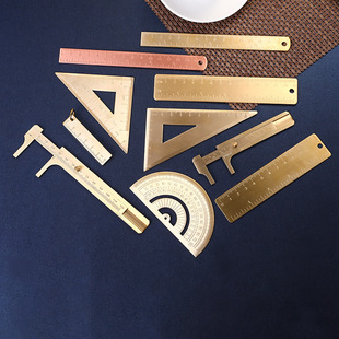 15cm Thickened Copper Ruler, Brass Material, Suitable for Students, Office Use, Drawing, and Drafting, Can Be Engraved with a Laser Logo