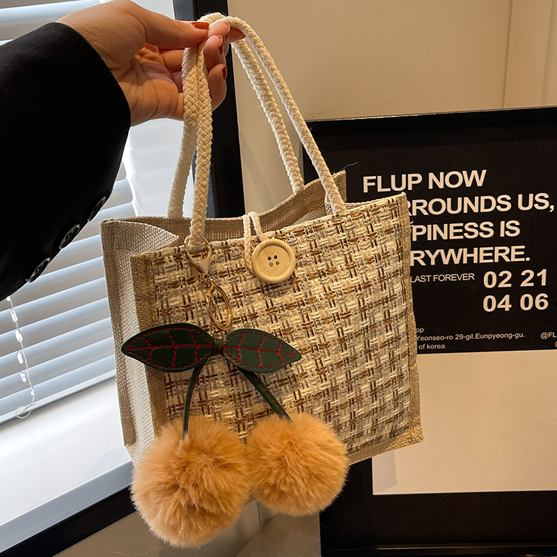 Borsa a tracolla piccola da ufficio in stile giapponese per ragazza, in lino per donna, modello 2024, alla moda e di tendenza_voghion.com