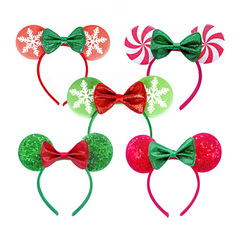 Christmas Candy Minnie Ears Headband Accessory Christmas Park Holiday Cute Mickey Ears Headband Decoration