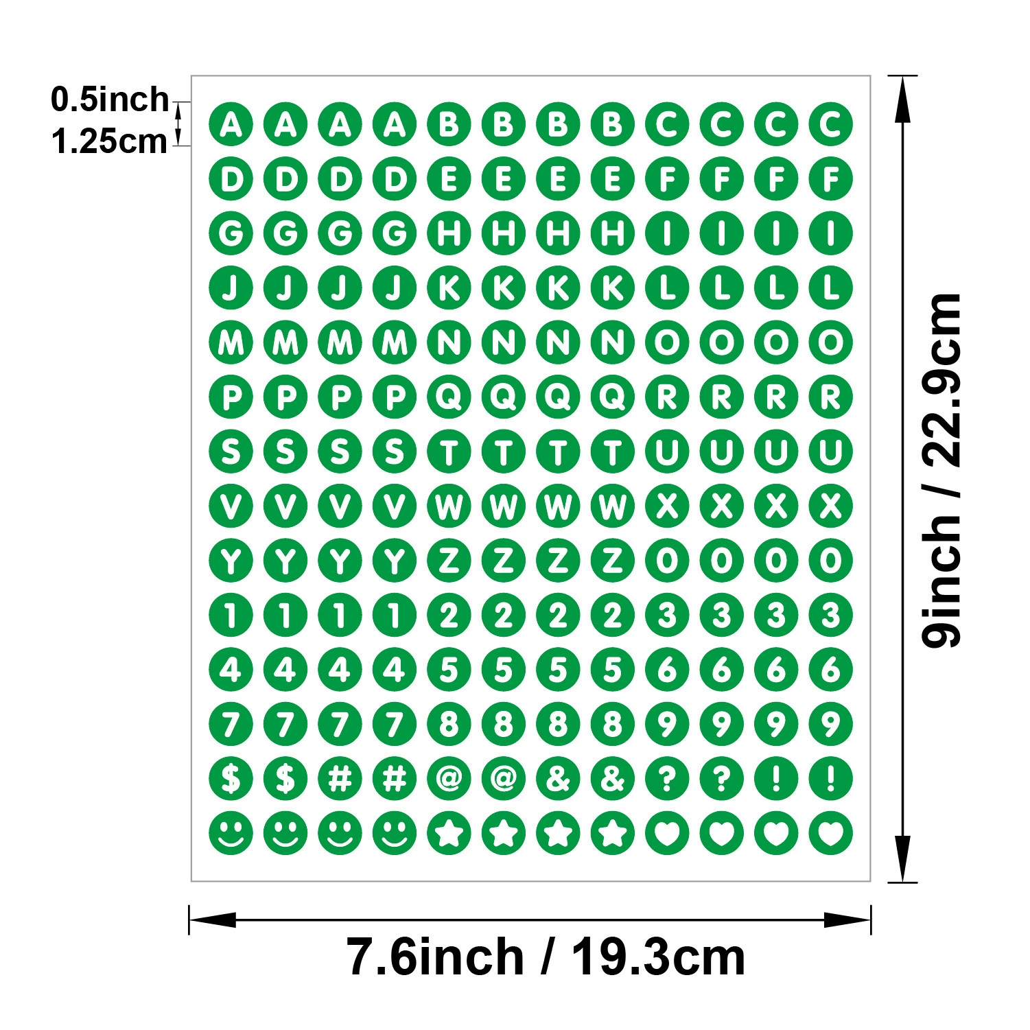 Waterproof sticker, cards, 0.5 inch, DIY