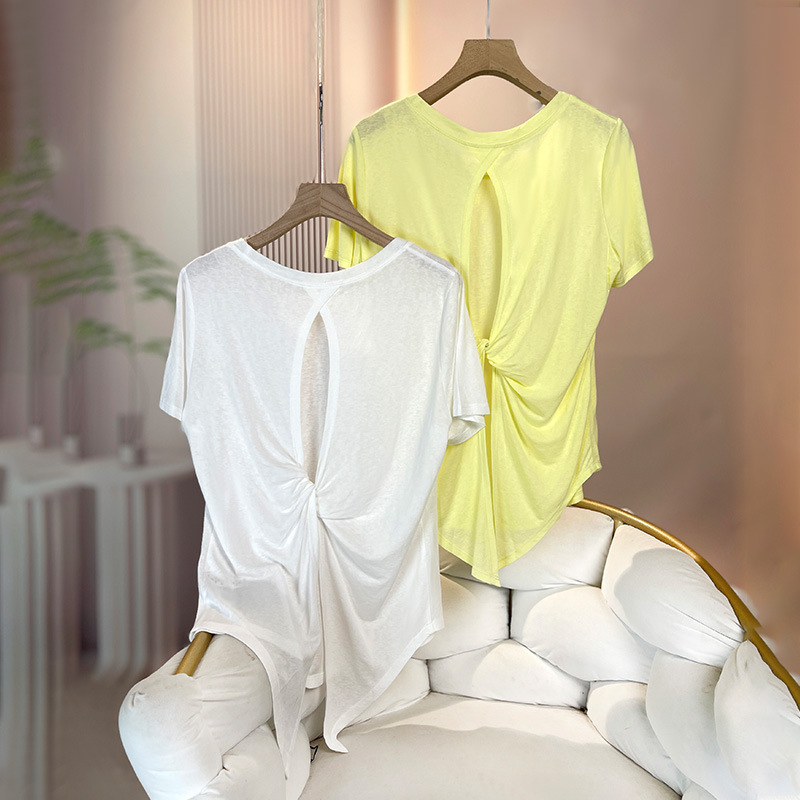 Sports Yoga Clothing Tops for Women Summer New Style Light and Beautiful Back Professional Training Fitness Running Quick-Drying Short-Sleeved T-Shirts