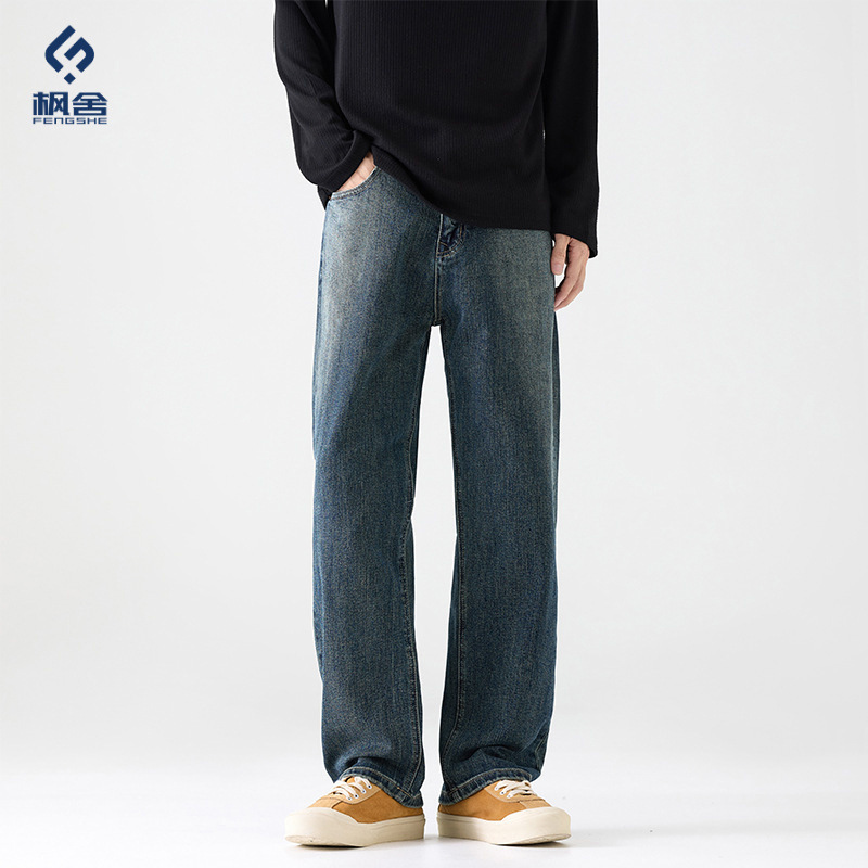 Popular Men's Clothing / 2026 Spring New Loose Straight American High Street Stretch Jeans Men's Trousers Popular Men's Clothing / 2026 Spring New Loose Straight American High Street Stretch Jeans Men's Trousers