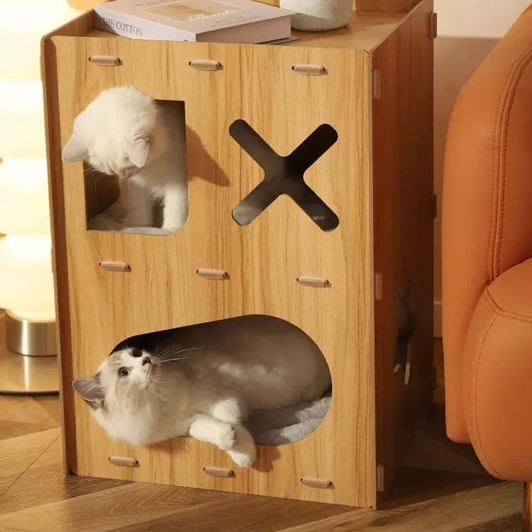 Pet cubo nido marioneta gatito lindo cuatro estaciones universal Villa gato molienda garra Jugar resto integrado suministros de la casa