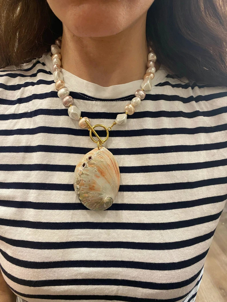 Shell Pattern Women's Gender IG Style Casual Shell Shell Titanium Steel Wholesale Pendant Necklace