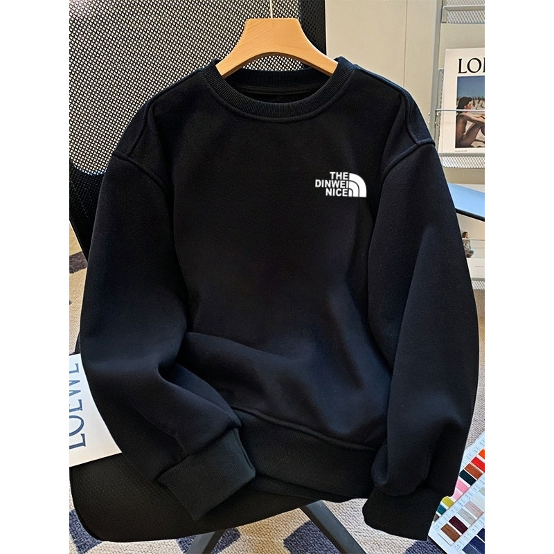 [Ole] Outlet Autumn and Winter Men's Round Neck Trendyy New Printed Versatile Tops and Hats