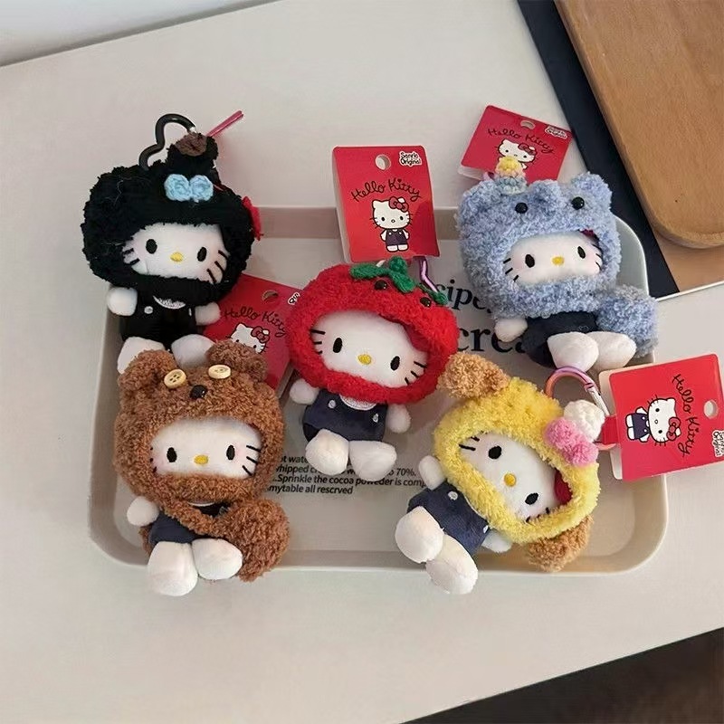 可爱头套kitty猫包包挂件毛绒玩偶钥匙扣小挂饰公仔礼物kitty挂件
