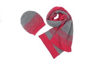 Manufacturers Supply All Kinds of Popular New Gradient Mixed Color Knitted Hat Scarf 2-Piece Winter Knitting Kit