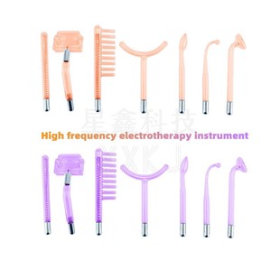 High-frequency electrotherapy hand-held glass tube scalp physiotherapy instrument electrotherapy stick glass tube beauty comb red tongue tube