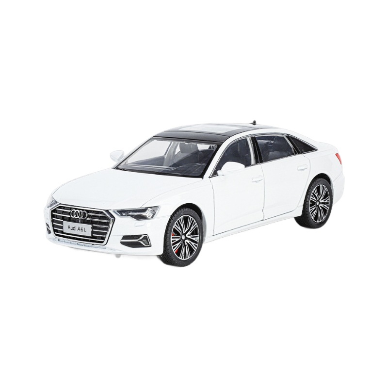 Modelo de automóvil Haochi 1 a 24 Audi A6L coche de aleación con decoración de modelo de luz y sonido