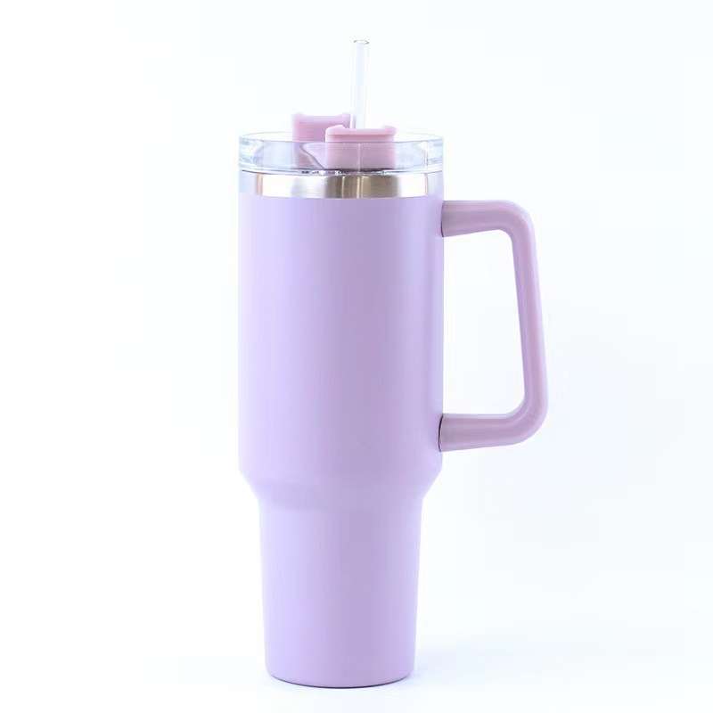Transfronterizo 40oz mango taza de helado 304 taza de vacío de acero inoxidable aislamiento frío con paja taza de café taza de coche al por mayor