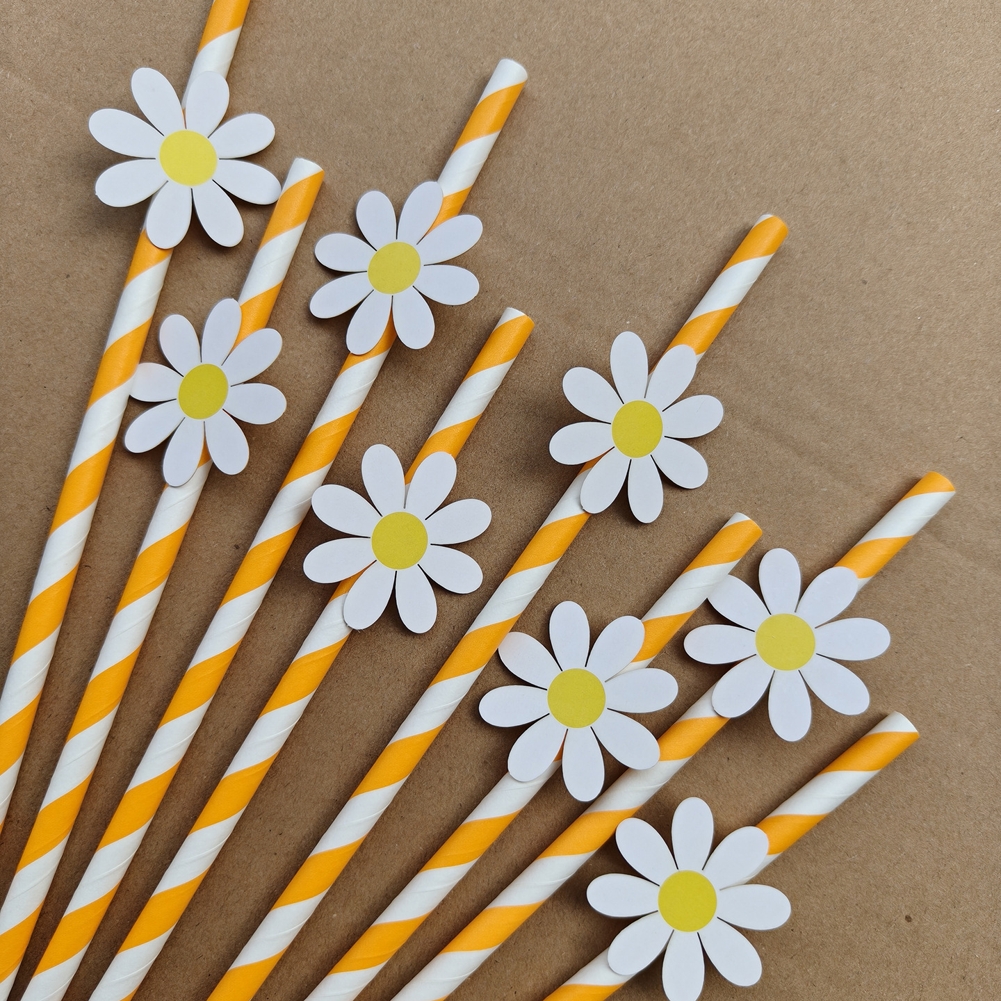 Papel de fiesta Daisy tarjeta de flores de sol desechable postre tarjeta de tarjeta