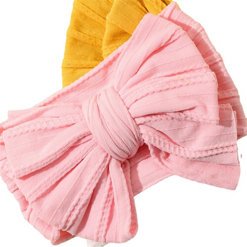 Baby headband, children's jacquard super elastic headband, baby nylon fabric bow hair accessories set