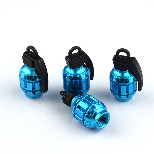 Colorful aluminum alloy valve caps for cars and motorcycles Colorful valve caps Grenade shape