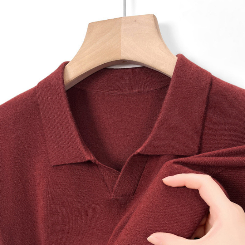 Thin Long-Sleeved T-Shirt for Men, 2025 Autumn New Style, Casual Inner Layering Shirt, Trendy Brand Knitted Sweater