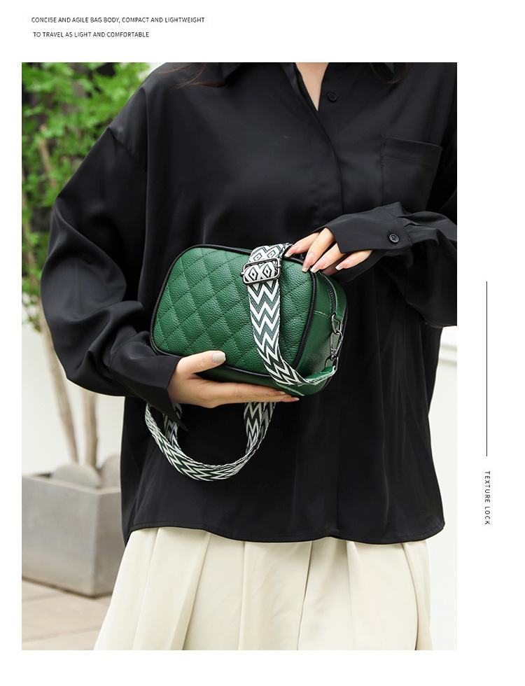 Women's Crossbody Bag Versatile Diamond Leather Shoulder Bag_voghion.com