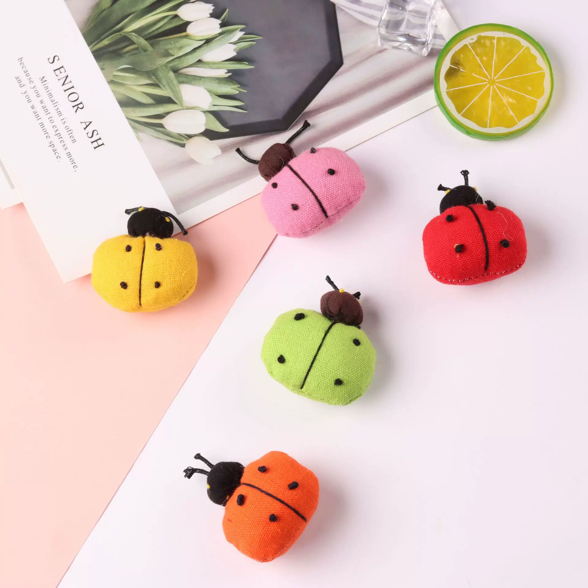 布艺瓢虫日韩卡通动漫虫子胸针配饰儿童包包辅料徽章创意徽章