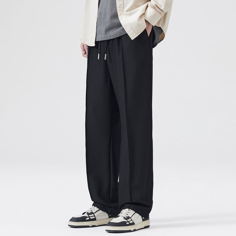 Mingge | 2025 Summer Thin Loose Drape Casual Men's Trendy Versatile Straight Elastic Waist Long Pants
